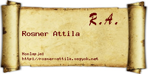 Rosner Attila névjegykártya